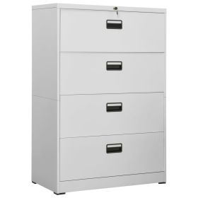 Filing Cabinet Light Gray 35.4"x18.1"x52.8" Steel