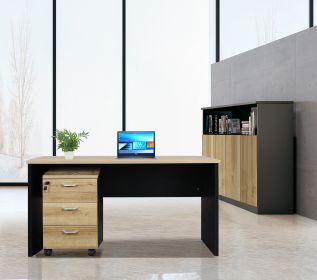 Modern office furniture latest wooden table designs office desk with movable drawers (Color: Color, size: 1200*600*750mm)